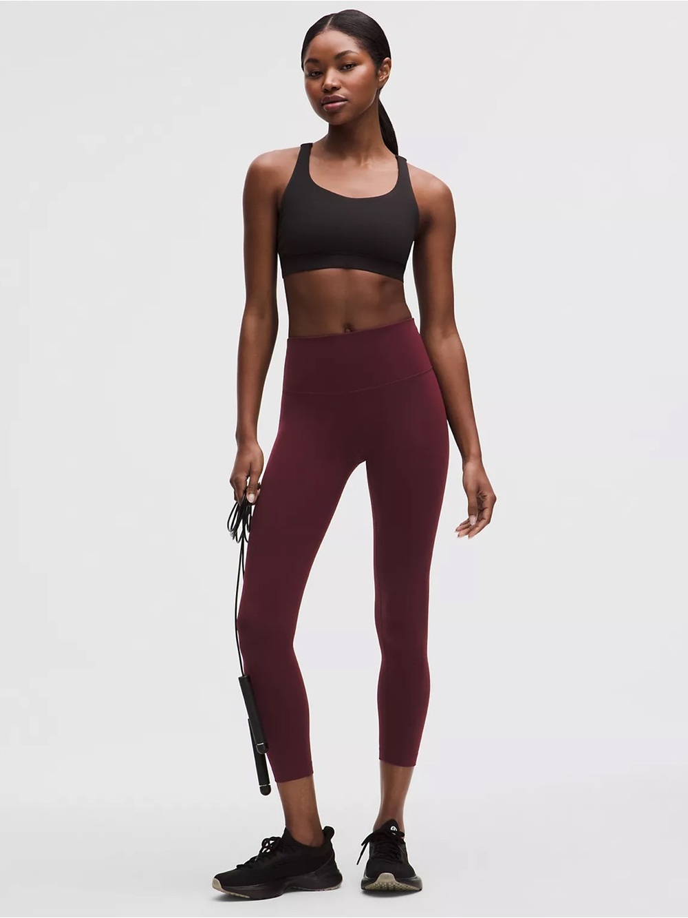 Wunder Train High-Rise Tight 25" in Burgundy Bay EUC